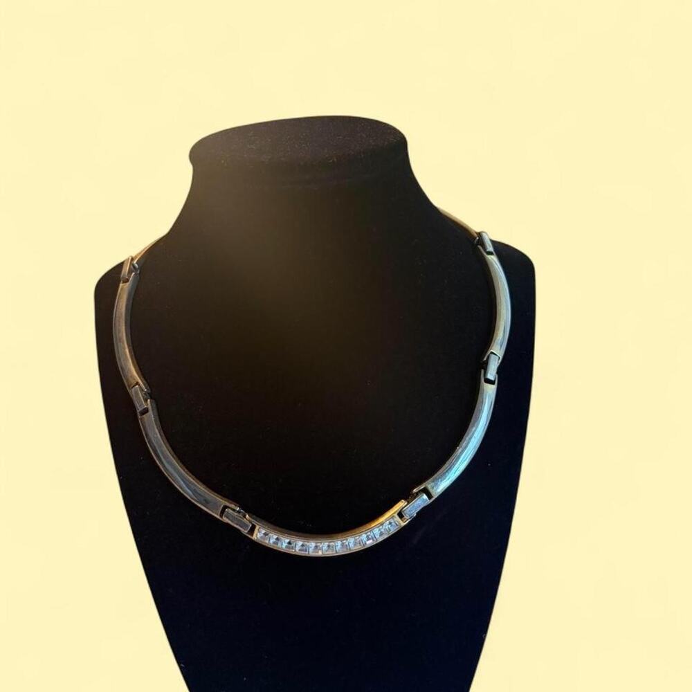 Vintage y2k silver rhinestone collar